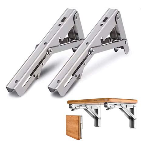 metal triangle table bench folding shelf bracket 16 inch|Folding Shelf Brackets 16 Inch .